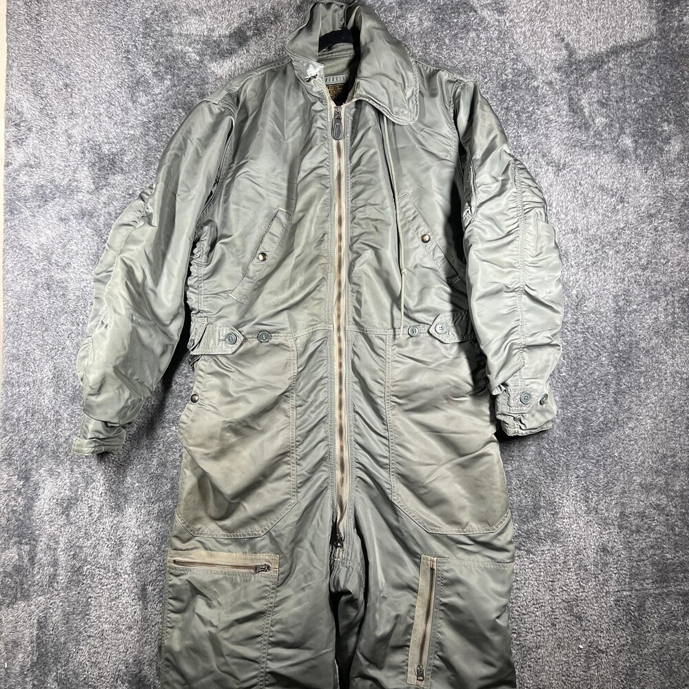 U.S. Military Coveralls Jumpsuit Mens Large-Long Green Nylon CWU-1/P Microfiber